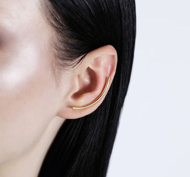 simple ear climber in gold