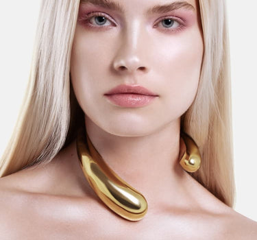 Drops Asymmetrical Necklace - gold