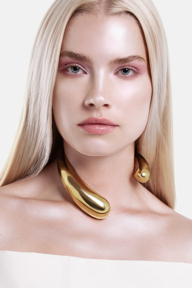 Asymmetrische Tropfen-Halskette - Gold