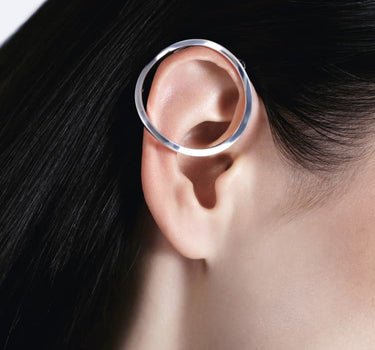 perfect round ear cuff in silver