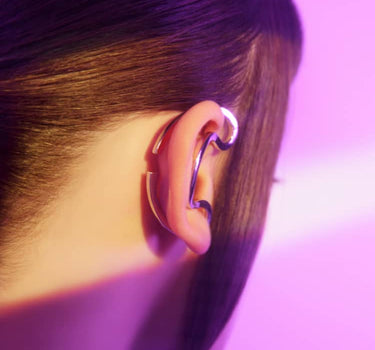 Pendiente ear cuff de serpiente en plata