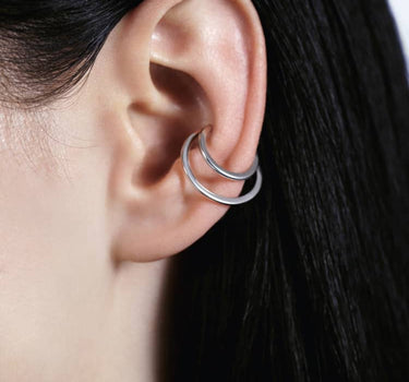 crescent silver ear cuff