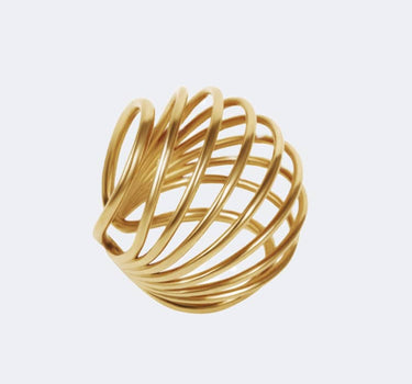 Gold Coil Sphere Ear Cuff