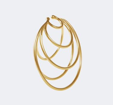Gold Hoop Ear Cuff with Many Coils