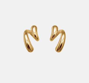 Fluid Drop Earrings - gold