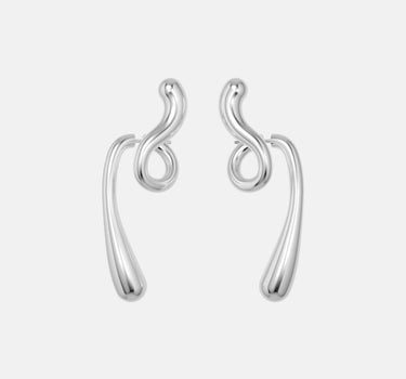 Grandes boucles d’oreilles Goutte Torsadée - Argent