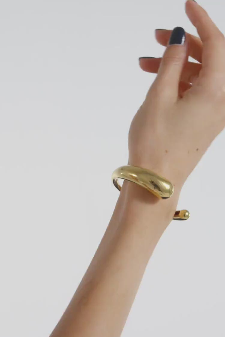 Gold Torque Bangle Bracelet