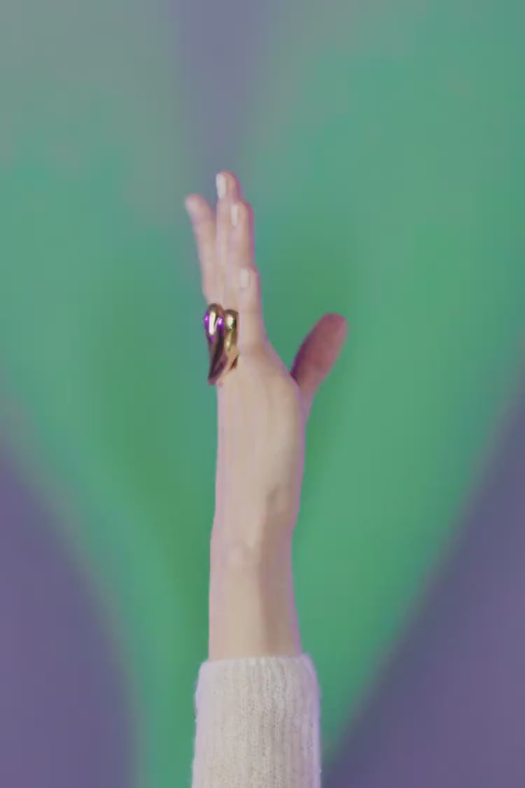 Gold Big Heart Shaped Ring