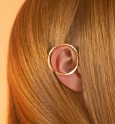 Circular ear cuff in 18K gold finish