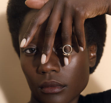 Silver open circle ring