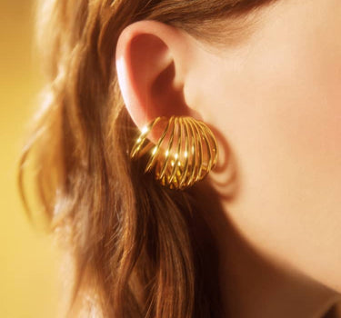 Spiral gold earring