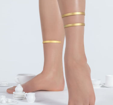 18K Gold cuff anklet