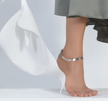 silver bangle anklet