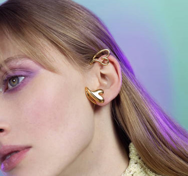 earcuff corazones en oro