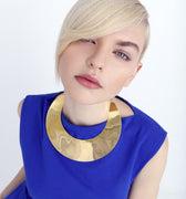 Chunky gold collar necklace