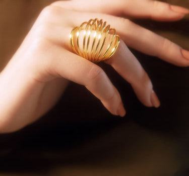 Gold coil ring