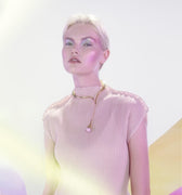 Gold plated necklace with rose quartz