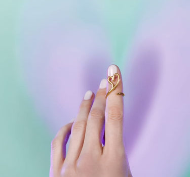 love open heart midi ring in gold