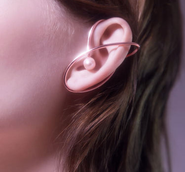 Ear Cuff mit Perle in Roségold