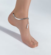 Anklet with chain in sterling silver 