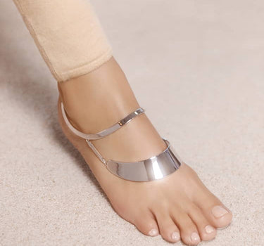 Thick anklet in Sterling silver