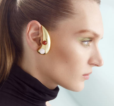 Earcuff regolabile in oro con pietre