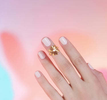 Blumen-Midi-Ring in Gold