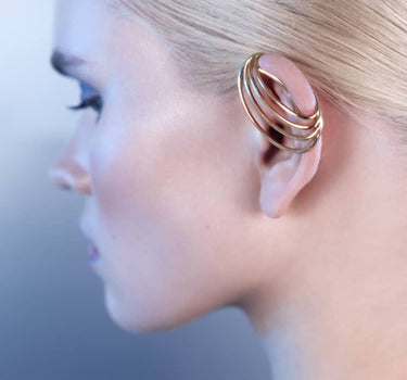 Spiral ear cuff in 18K gold finish