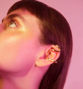 Asymmetric gold ear cuff