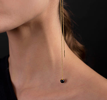 Long earrings with sandal wood