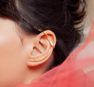 Ear cuff with clip in 18K gold